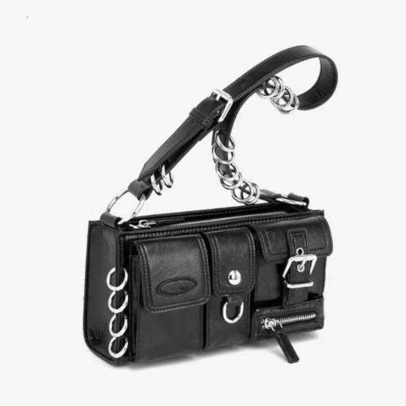 Hot Girls Black Shoulder Purse Women High Street Pocket Chic Casual Crossbody Bags Ladies Versatile Bolsos De Mujer