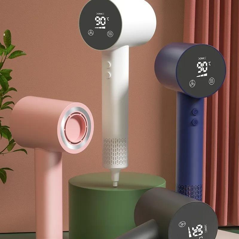 Electric Dryers with Display MuteHairdryer Hair Care Drier Safety Anion Professional temperature control Blow Powerful High speed