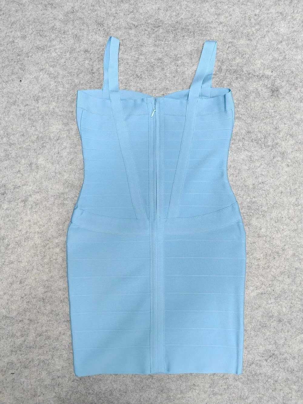 BEAUKEY Blue Spaghetti Strap Women Mini Bandage Dress Bodycon Sexy Above Knee Length Bodycon Party Club Dress XL Classic Dress XJ250722