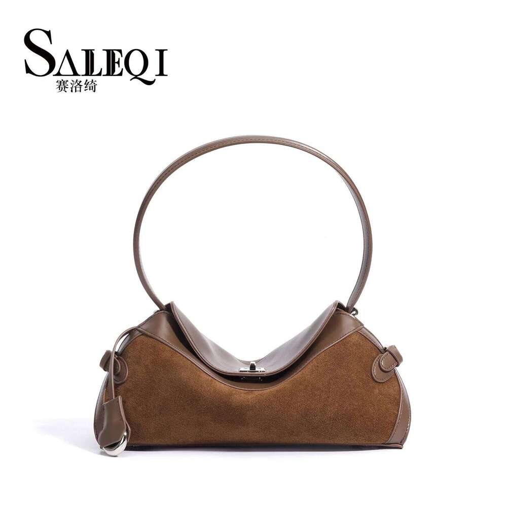 Matte Suede Cow Leather Casual Tote Designer Brand Women's Shoulder Crossbody Bags Genuine Grade New in Handbag Female