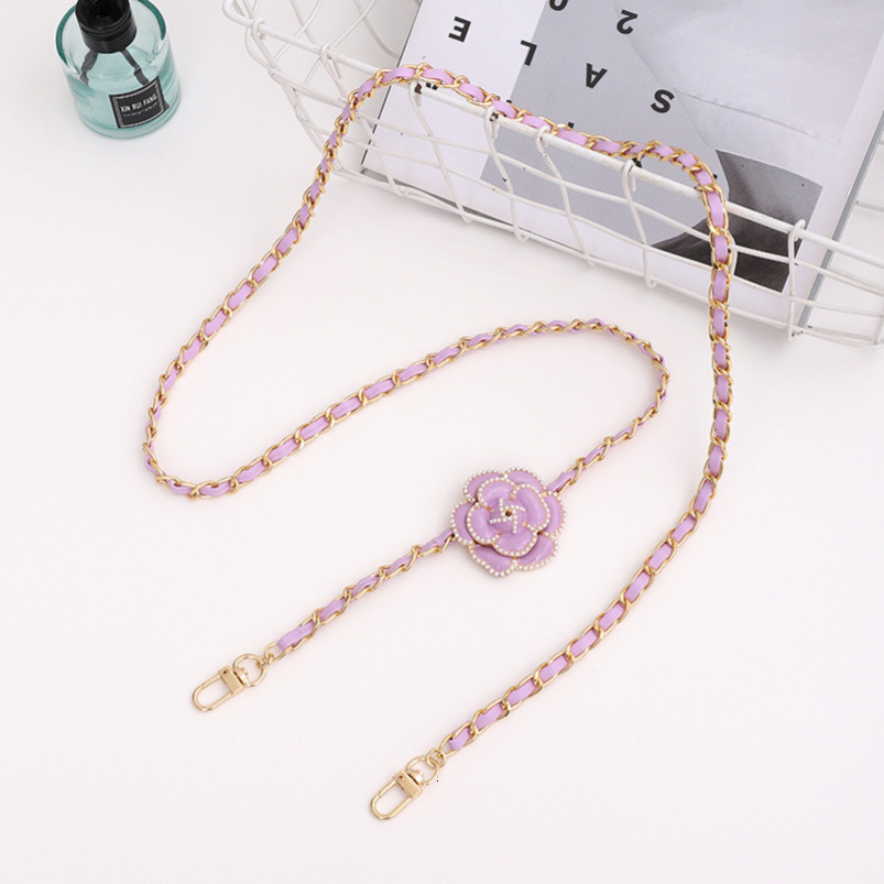 Korean Style Fragrance Pearl Camellia Crossbody Leather Lanyard Anti-drop Phone Chain Small Gift for Women