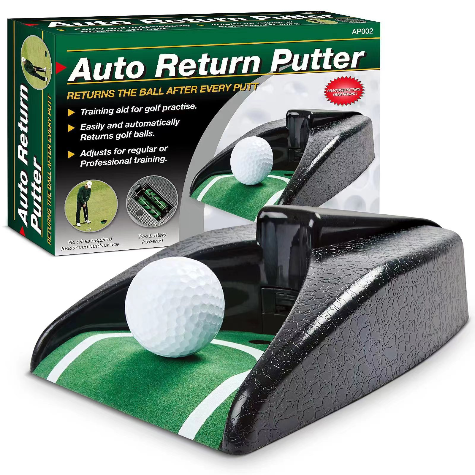 Automatic Electric Green Disc Putt Trainer for Home Use - Includes Electronic Cup & Ball Feeder