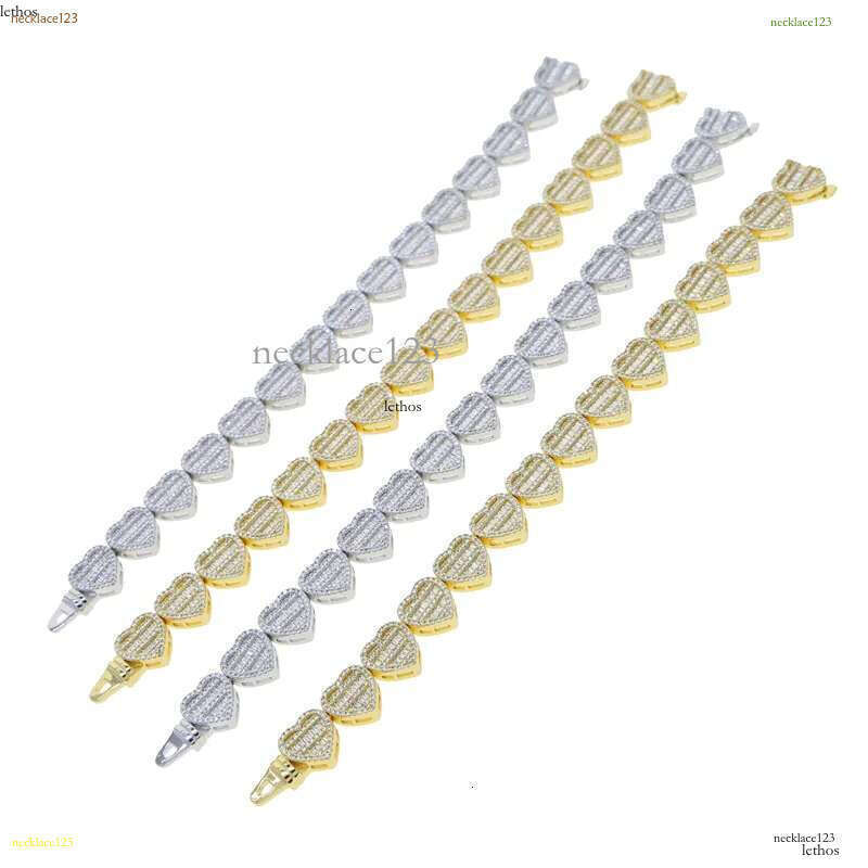 Luxury designer Heart-shaped tennis Bracelet Women's full Spread Ice Out VVS Moissanite Bracelet Hip Hop Jewelry Gift Free shipping