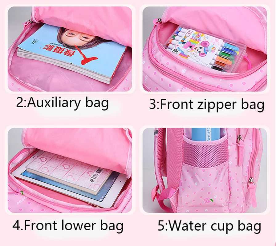 Kid Girl Backpack Student School Bag Fruit Flowers Navy For Children Teenage Schoolbag Primary Waterproof Bookbag Girl Backpack Y250722