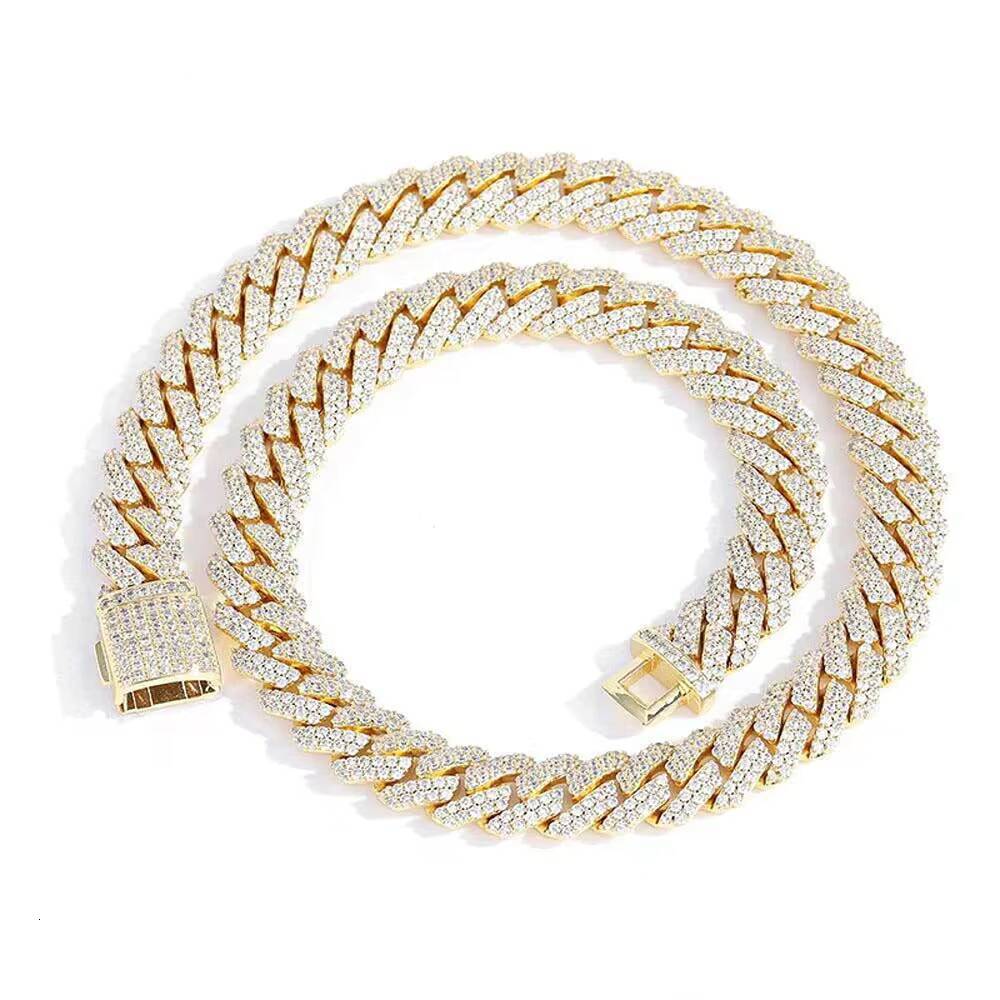 Luxury Hip Hop Moissanite Diamond Cuban Chain Necklace Elegant Fashion Accessory