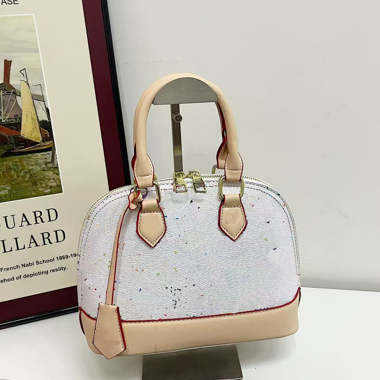 Drawstring High Quality Designer Handbag Brown Flowers Leather Women Crossbody Bag Genuine Fashion Dress Tote Bags With Box Luxury Bag designer bag bags