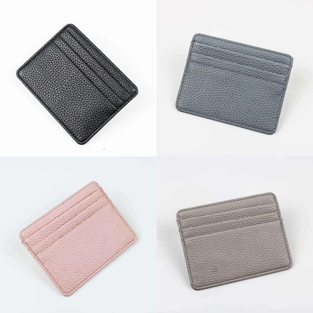 Card Holders Leather PU Credit Bank Card Case Business cardbag Embossed Lychee Pattern Multiple leathers Colors Available