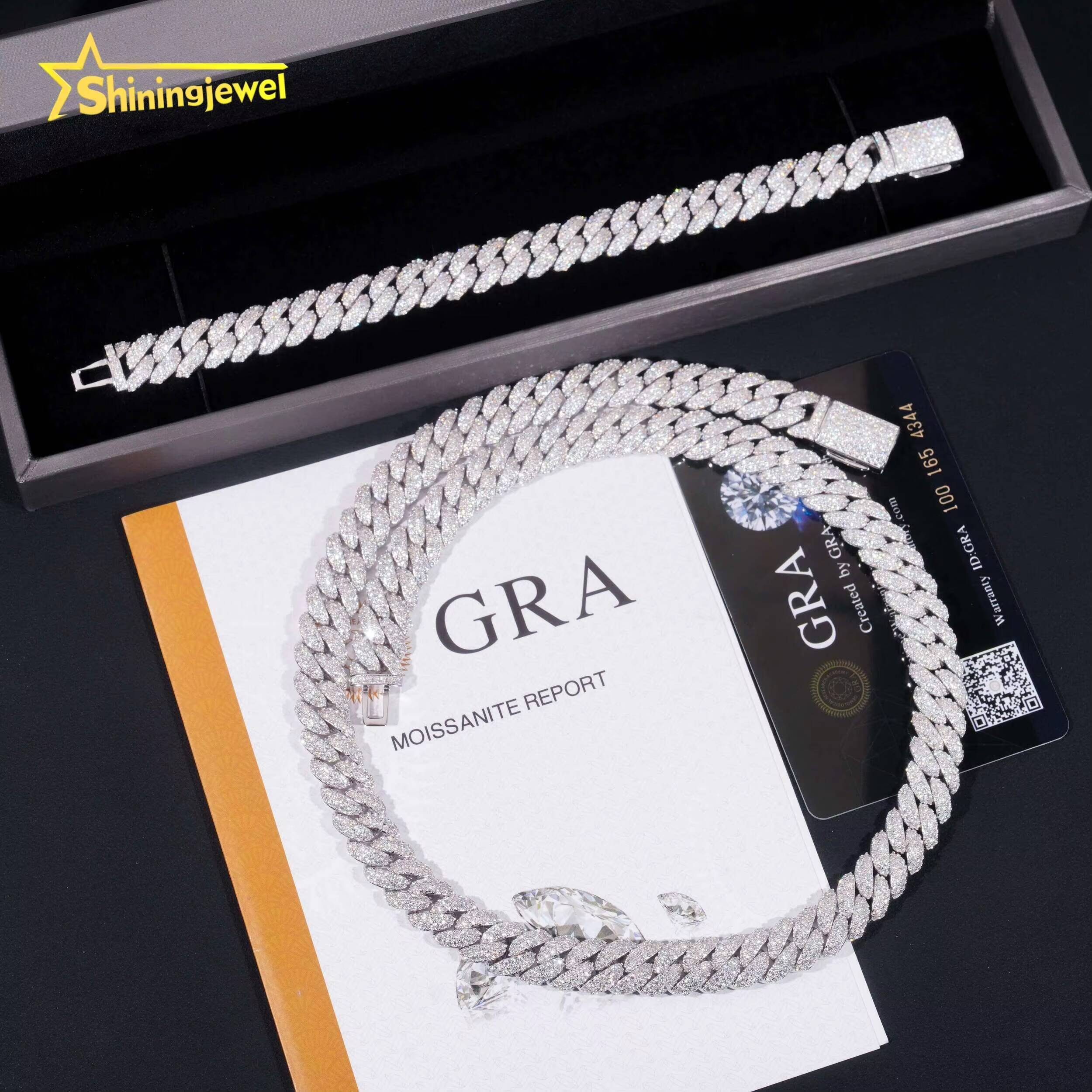 Luxury Moissanite Cuban Necklaces - 925 Silver Waterproof Jewelry Manufacturer 100+ Chain Designs Custom Length 7-24