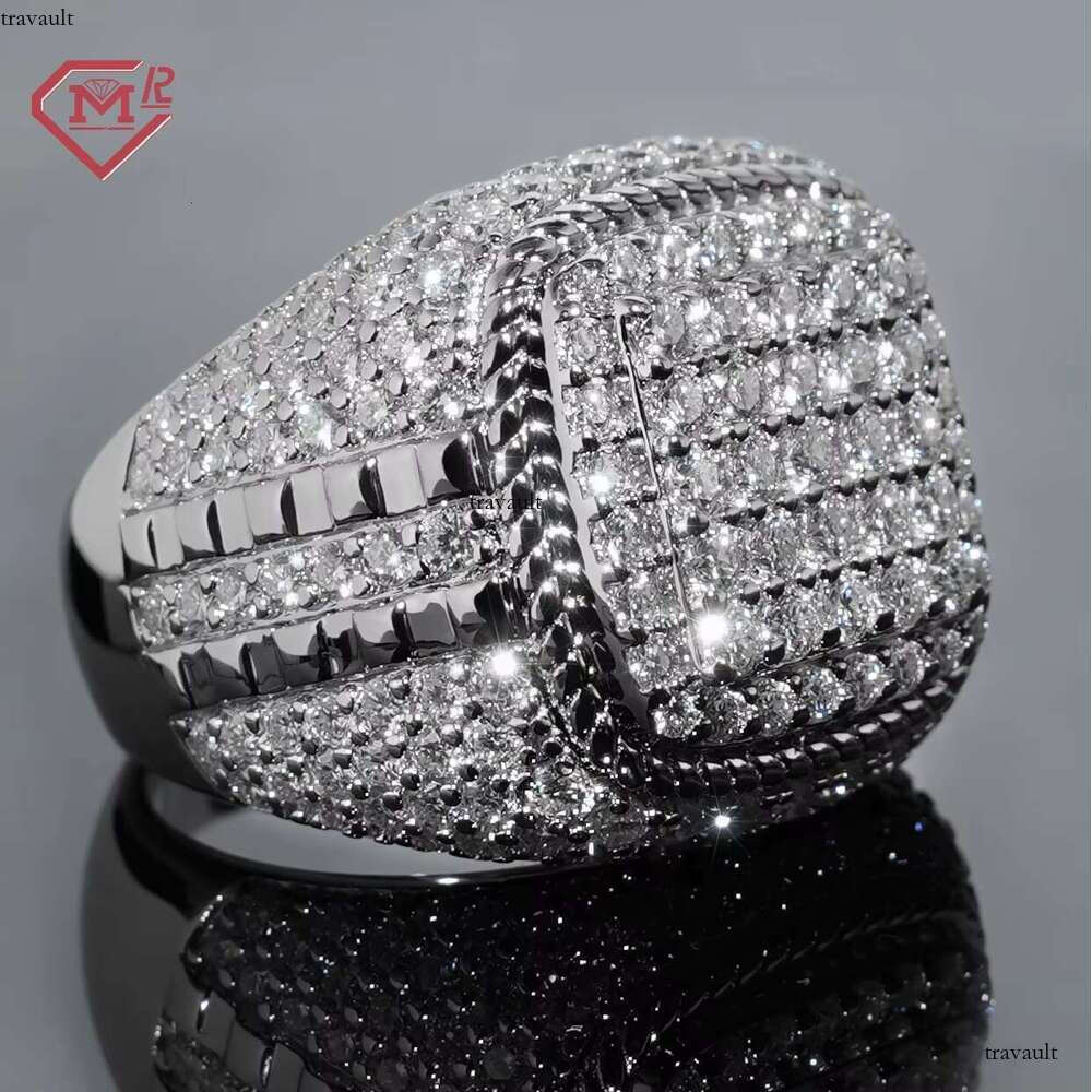 Vvs Men's Hip Hop Boutique Jewelry Design S Platinum Plated Moissanite Ring