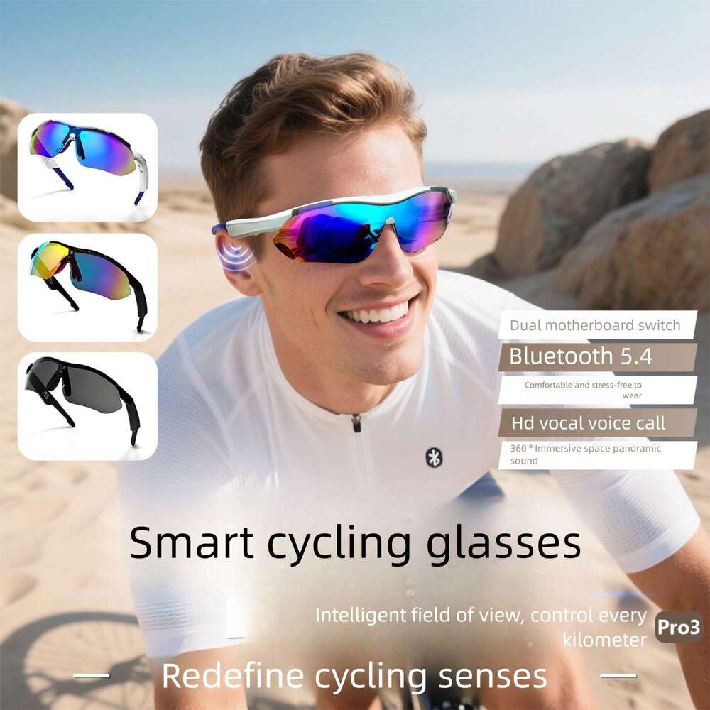 Designer brand hot-selling single product outdoor sports cycling bluetooth anti-ultraviolet music call smart sunglasses