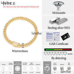 Pendant Necklaces Pass Diamond Test Hip Hop Jewelry Vvs Stone Shiny 2row 3row 4row Men 925 Sterling Silver Necklace Moissanite Cuban Link Chain