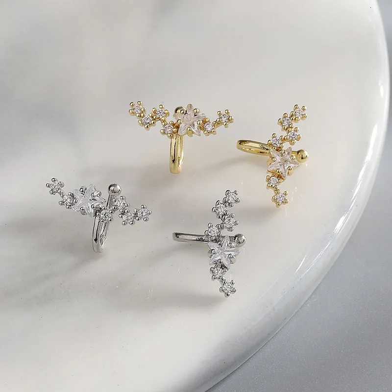 1Pcs Stars Five-Pointed Star Zircon Earring Flowers Inlaid No Ear Hole Ear Clip on Earring for Girls Women Gifts XJ250722