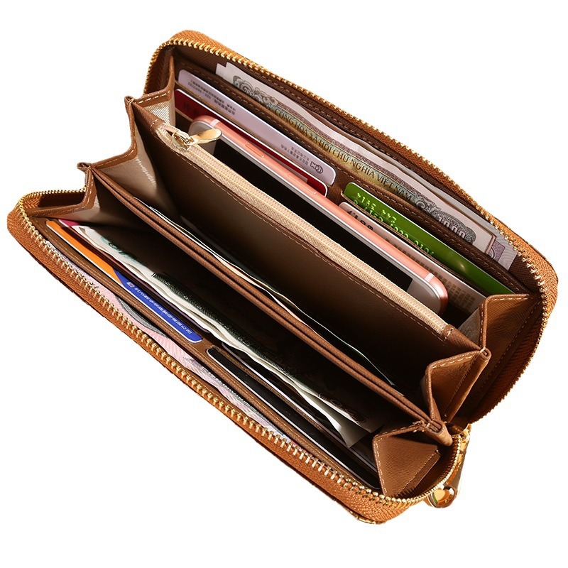 Alligator Head Puller Long Zipper Wallet for Women - Large Capacity Phone Clutch Purse with Multi-Compartment Design