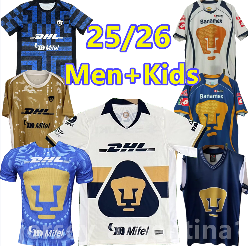 UNAM 2025 2026 Mexico Soccer Jerseys Men Home Away Goalkeeper Jersey LIGA MX Player Version White PUSSETTO U.RIVAS A.AVILA R.FUNES MORI Uniforms Men kids kit Football