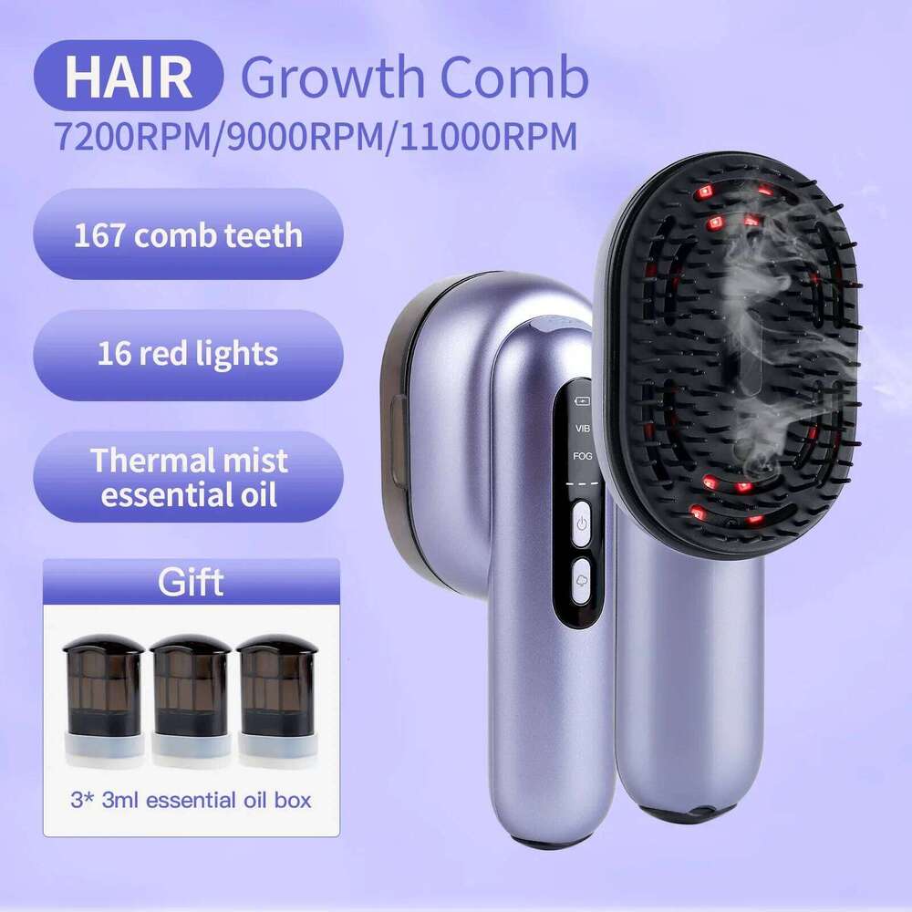 Electric Vibration Massage Follicles Comb Scalp Oil Applicator Massager Hair Growth Relief Head Pressure