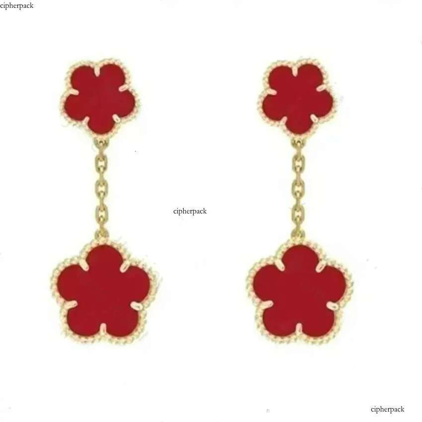 gold clover quality designer jewerly stud sterg sier jewelry high end gift woman earring