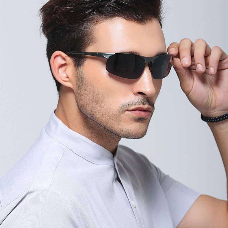 TAG Hezekiah Men Sunglasses Aluminum Magnesium Polarized UV400 Lens Rimless Driving Fishing Sun Glasses Sports Eyewear Male 8711