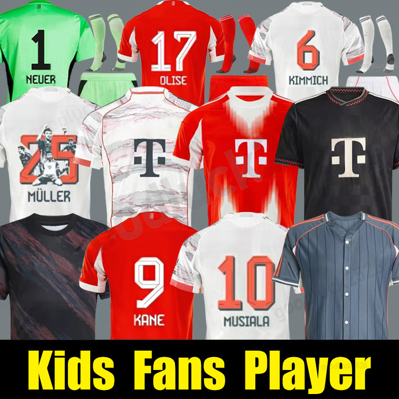 2025 26 KANE OLISE Soccer Jerseys 125-Year Anniversary red sox jersey MUSIALA KIMMICH COMAN DAVIES 24 25 26 home football shirt maillot de foot Men Kids kit uniforms