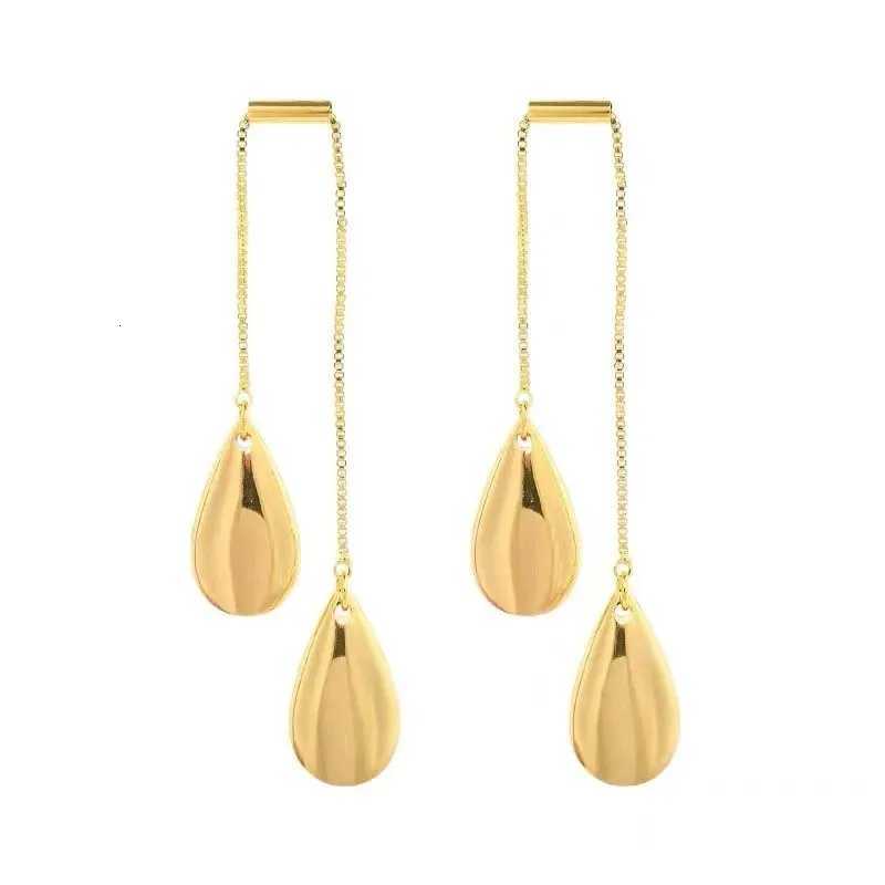 Exaggerated Metal Water Drop Earrings For Women Fashion Gold Color Long Tassel Asymmetric Pendant Earrings Jewelry Accessories XJ250722