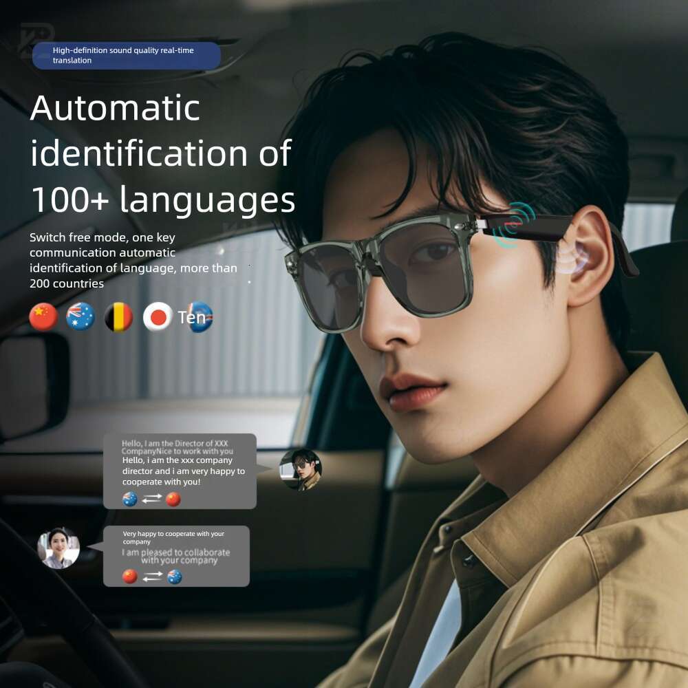 Designer brand intelligent AI language real-time translation Bluetooth music playback phone call technology sunglasses