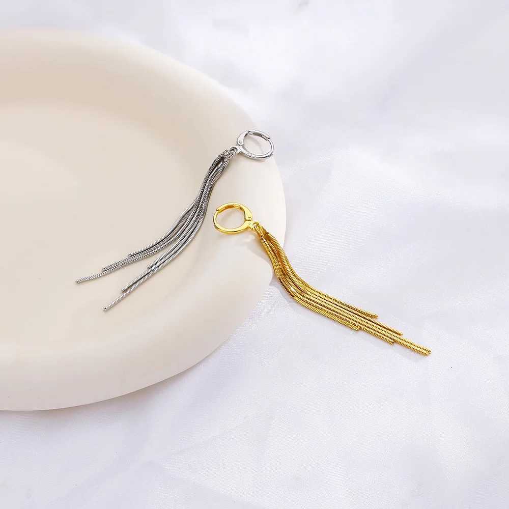 Fashion Long Tassel Earrings for Women Gold Silver Color Simple Geometric Unique Korean Earrings Wedding Jewelry Accessories XJ250722