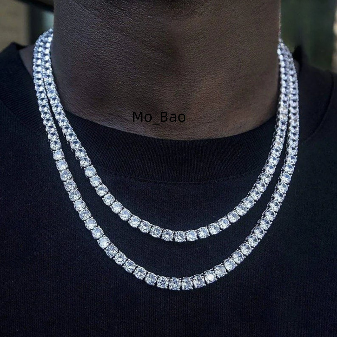 Hip Hop 5mm Tennis Chain 1 Row Cubic Zirconia Diamond Necklace 18k Gold Plated Tennis Necklaces Fine Jewelry