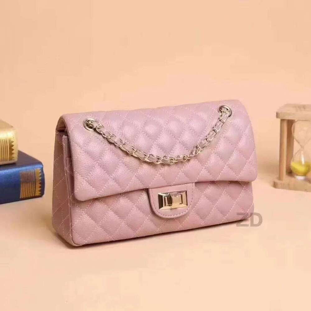 2025 New Tweed Style High-End Feel Single Shoulder Slant Cross Leather Harness Soft Texture Underarm Bag Chain Strap