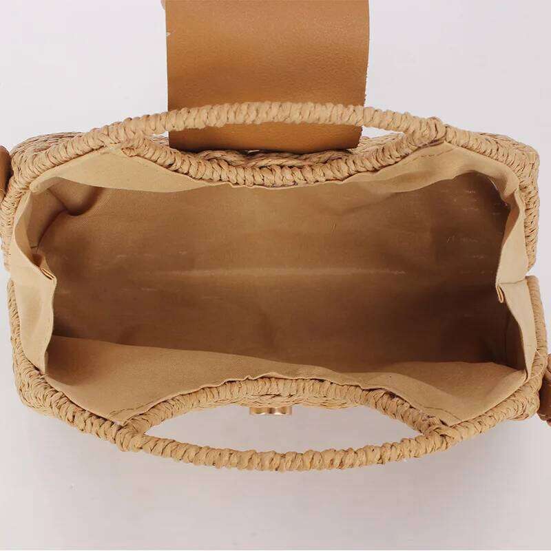 Ladies Fashion Summer Straw Crossbody Bag Beach Holiday Shopping Woven Shoulder Handbags Messenger Purses For Women Bags