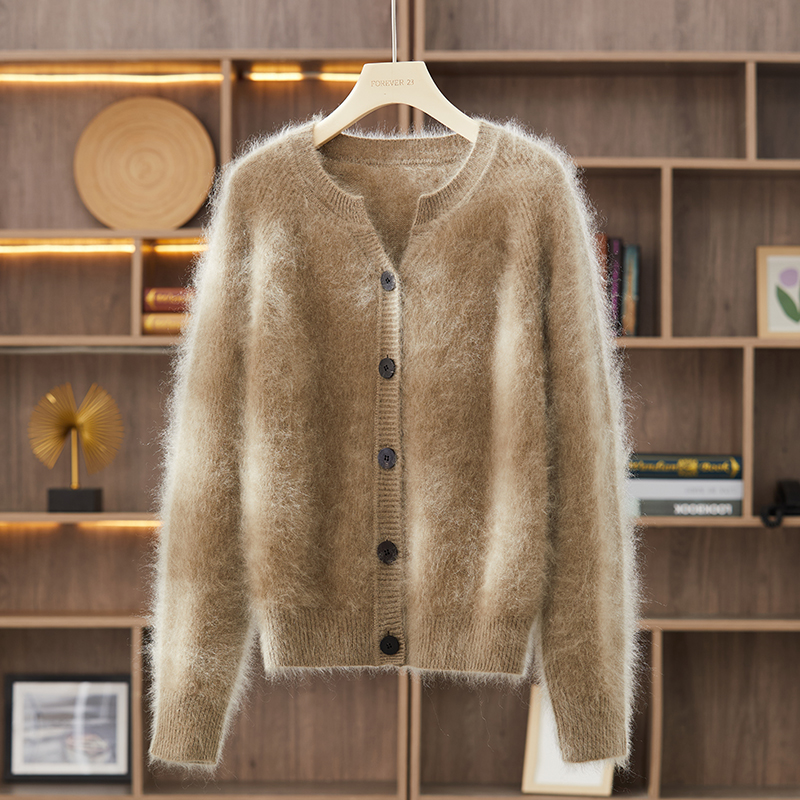 100% Pure Cashmere Women's Fashion Scissor Collar Cashmere Knit Cardigan Sweater Jacket hot-sale products