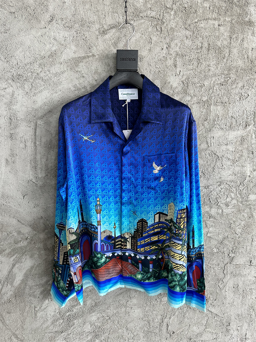 Summer fashion clothing designer men's shirts high quality silk long sleeved shirts business style t shirt casual top beach outdoor sports