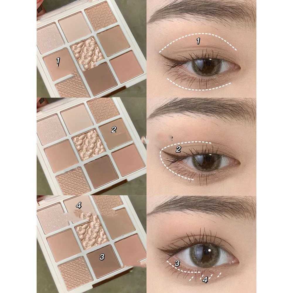 9-color mini matte smoky matte gray-brown eyeshadow W250722