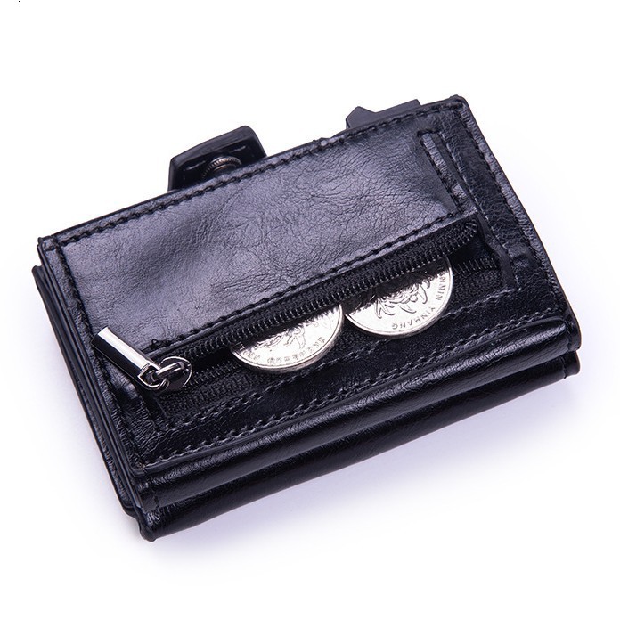 Genuine Leather Wallet with Coin Pocket Airtag Wallet RFID Blocker Wallet for Men 250722
