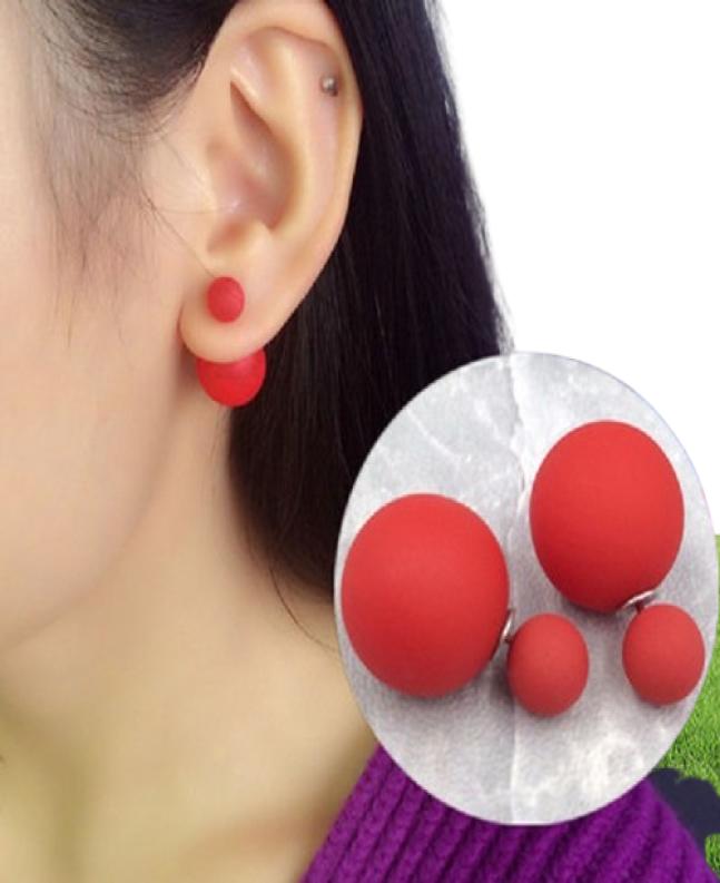 Ins fashion jewelry luxury designer double sided frosted fur ball fashion pearl stud earrings for woman girls3283109
