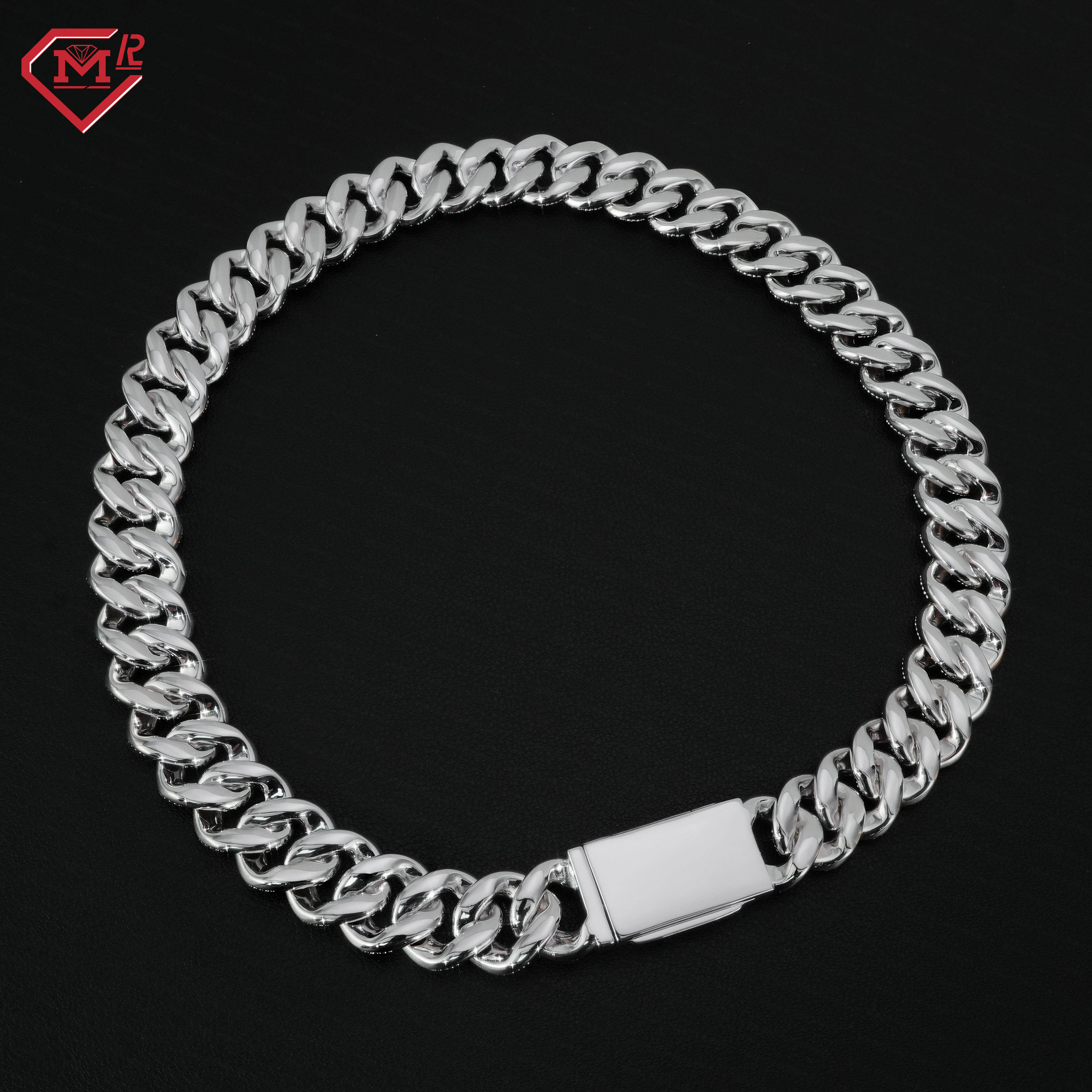 18MM Miami Moissanite Cuban Link Chain Stock 925 Sterling Silver Hiphop Jewelry Moissanite Cuban