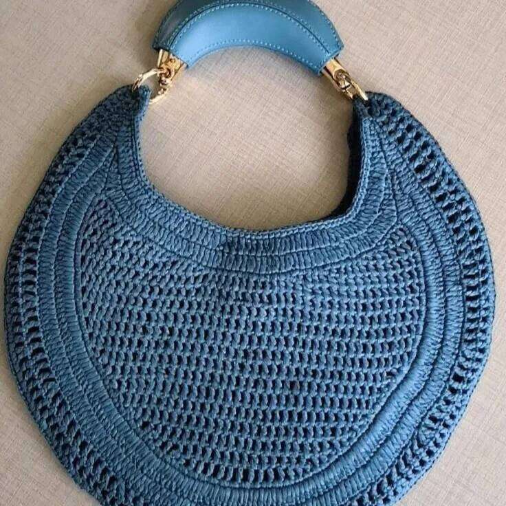 Classic Beach Straw Woven Bags For Women Designer Handbag Purse 2025 New In Sequined Handle Underarm Shoulder
