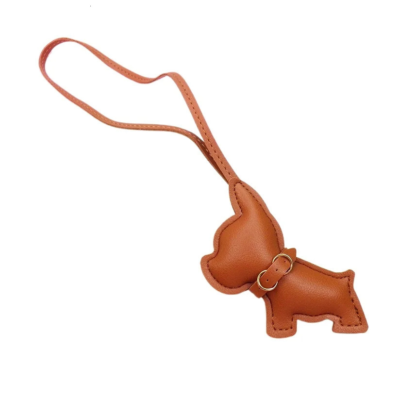Doguecore French Bulldog Bag Charm - PU Leather Keychain for Women Cute Animal Jewelry Kawaii Accessories 250722