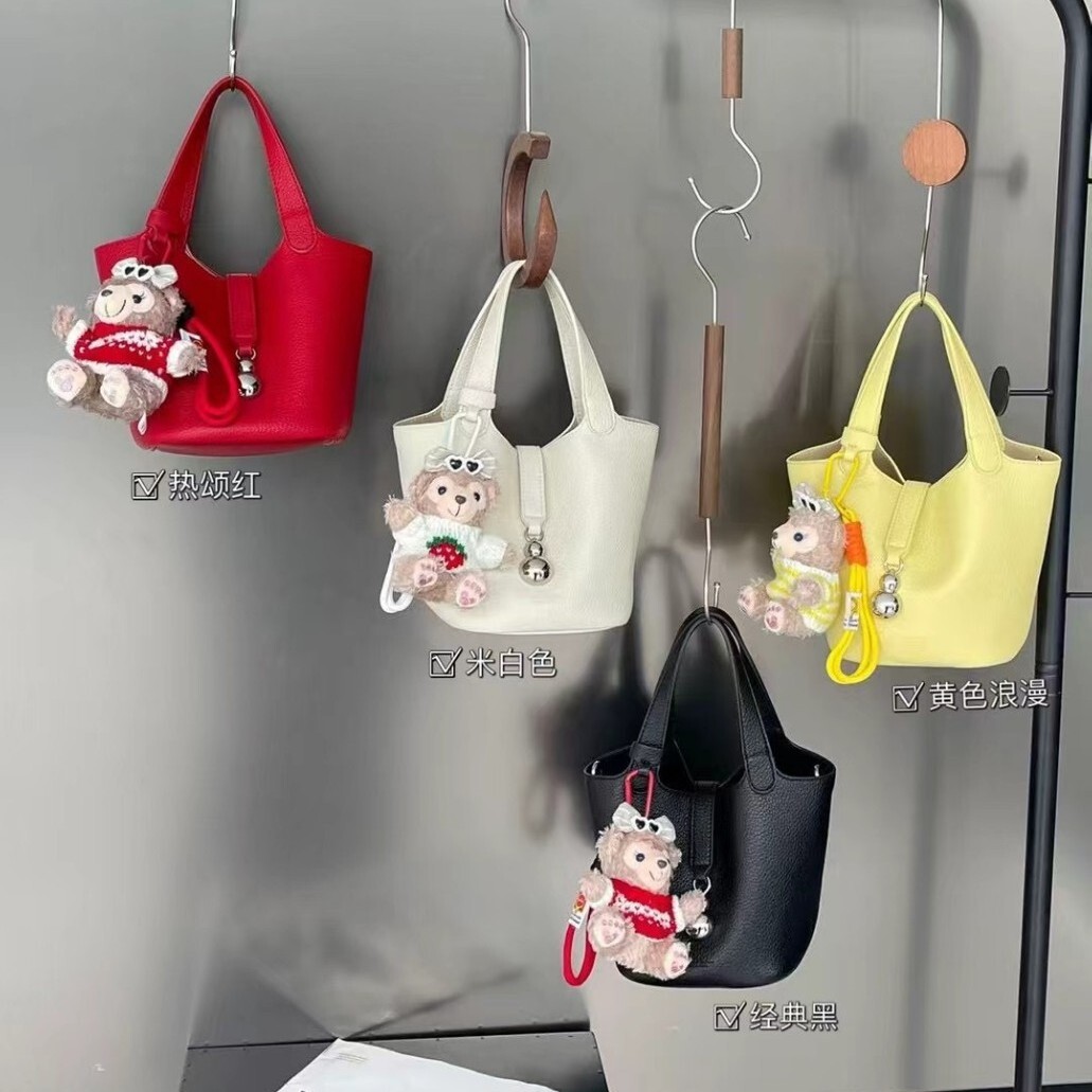 Free shipping designer bag 2025 Summer New Lychee Pattern Handbag Basket Bag Women Korean Style Crossbody Bucket Bag Wholesale Shoulder Bag