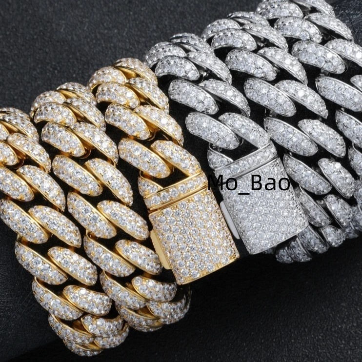 Gra Certified VVS Moissanite Luxury Hip Hop Cuban Chain Customized Fine Jewelry Necklace for Men Gift