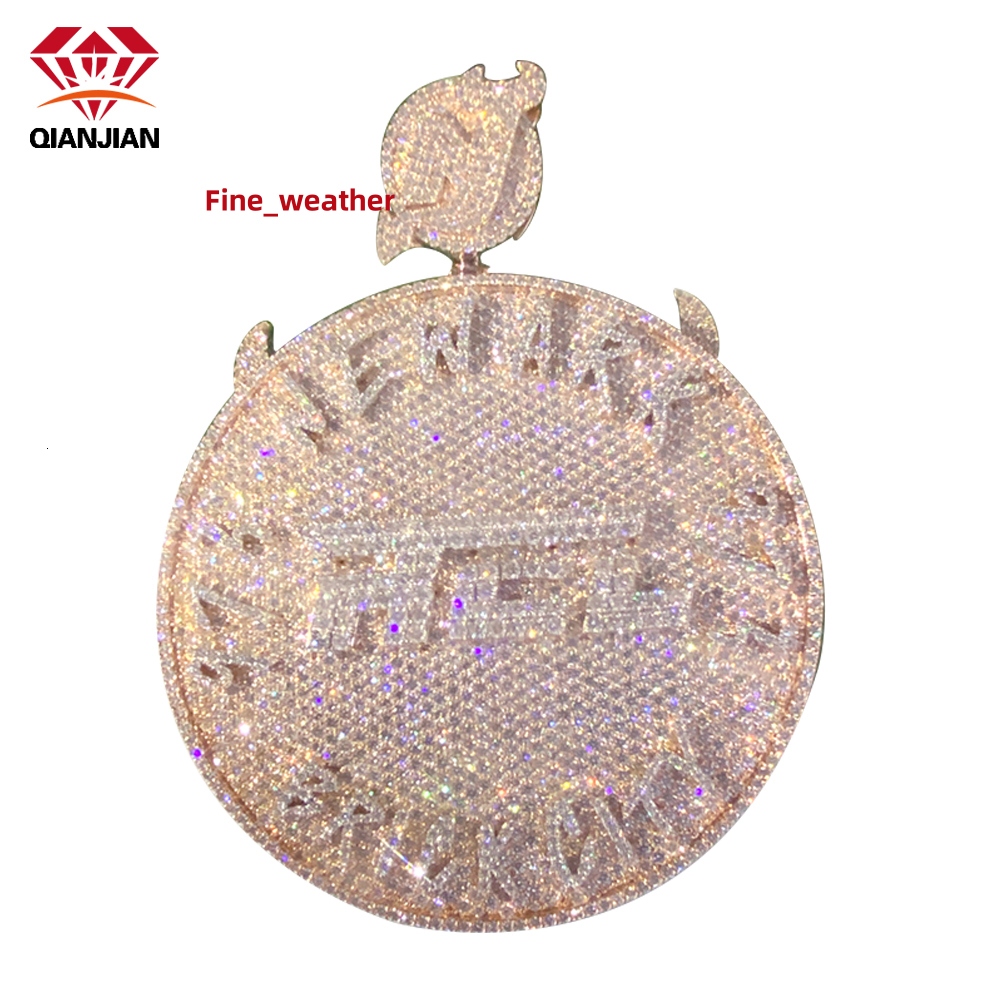 Custom Luxury Mens VVS Moissanite Pendant D Color 925 Sterling Silver Hiphop Pendant Iced Out Letter Name Pendant With GRA