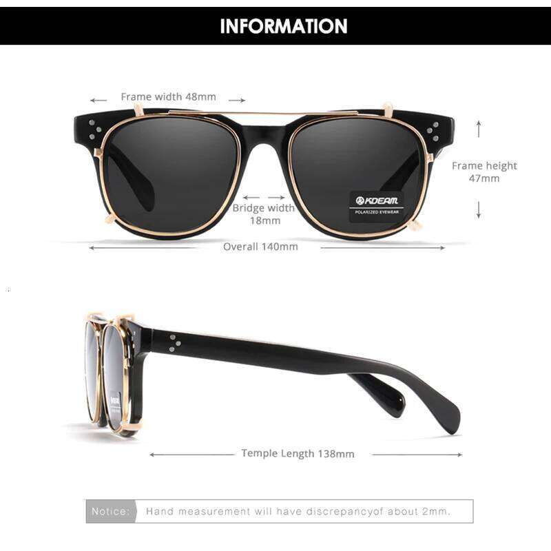 KDEAM Streamlined Designer Clip On Women Men Sunglasses Polarized Detachable UV400 Sunglass Customizable Myopia Glasses KD127