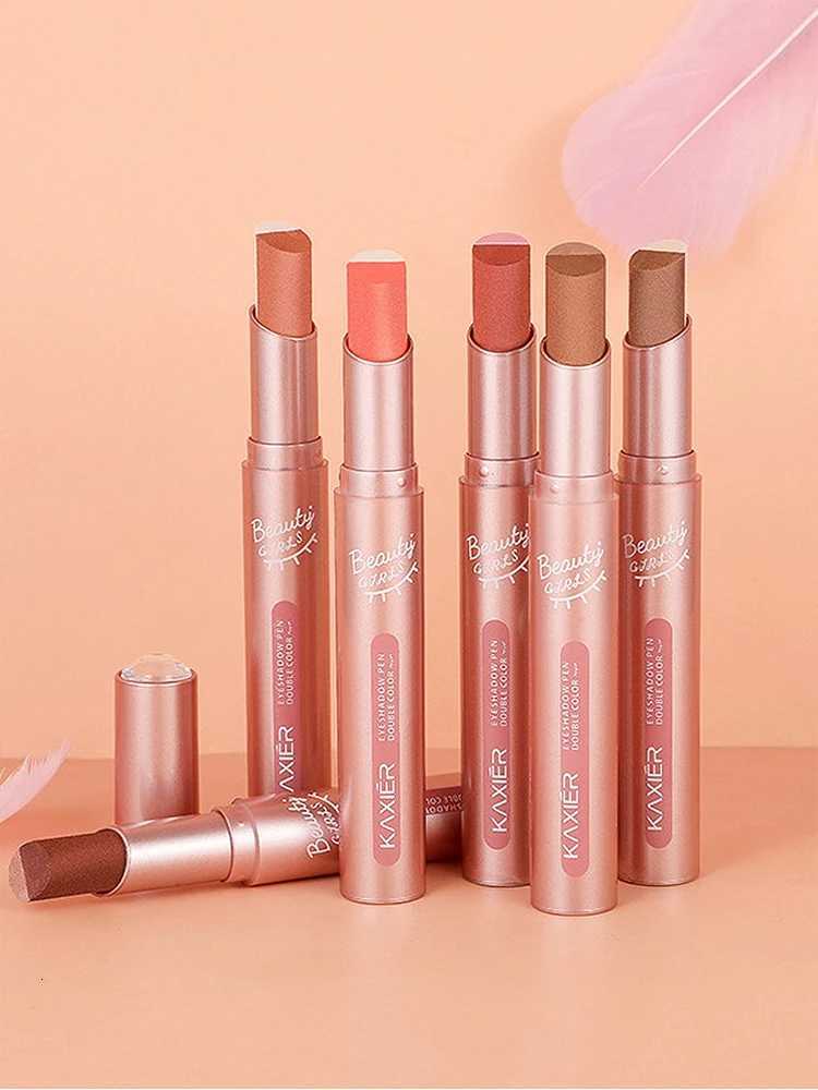 Gradient two-color eyeshadow pen waterproof sweatproof not easy to smudge shimmery fine shiny lazy eyeshadow. W250722