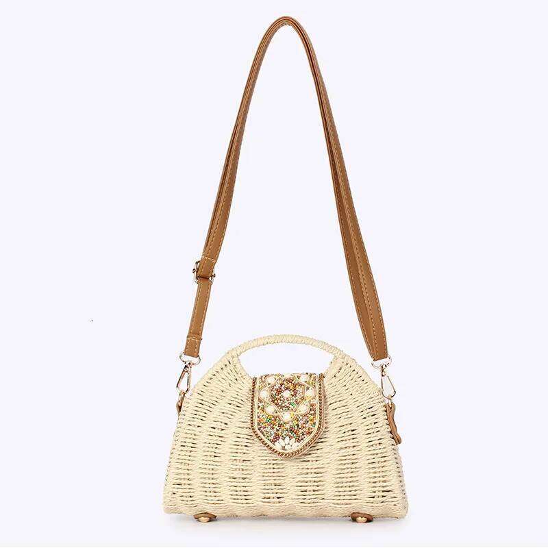 Ladies Fashion Summer Straw Crossbody Bag Beach Holiday Shopping Woven Shoulder Handbags Messenger Purses For Women Bags