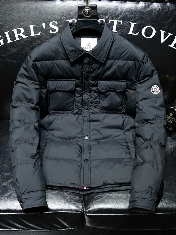 Casual Fashionable Lightweight Mens Down Jacket Simple Collar 90 White Down Outerwear Trendy Brand New Winter Coat W250722