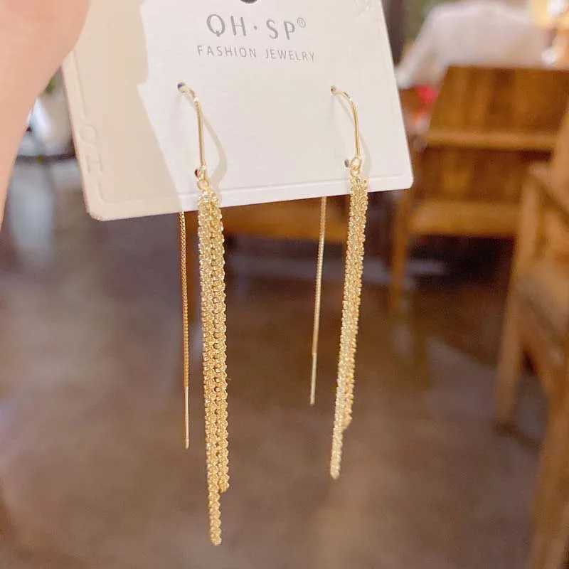 New Long Tassel Chain Dangle Earrings for Women Girl Trend Korean Fashion Fine Earrings Wedding Luxury Y2K Jewelry Wholesale XJ250722