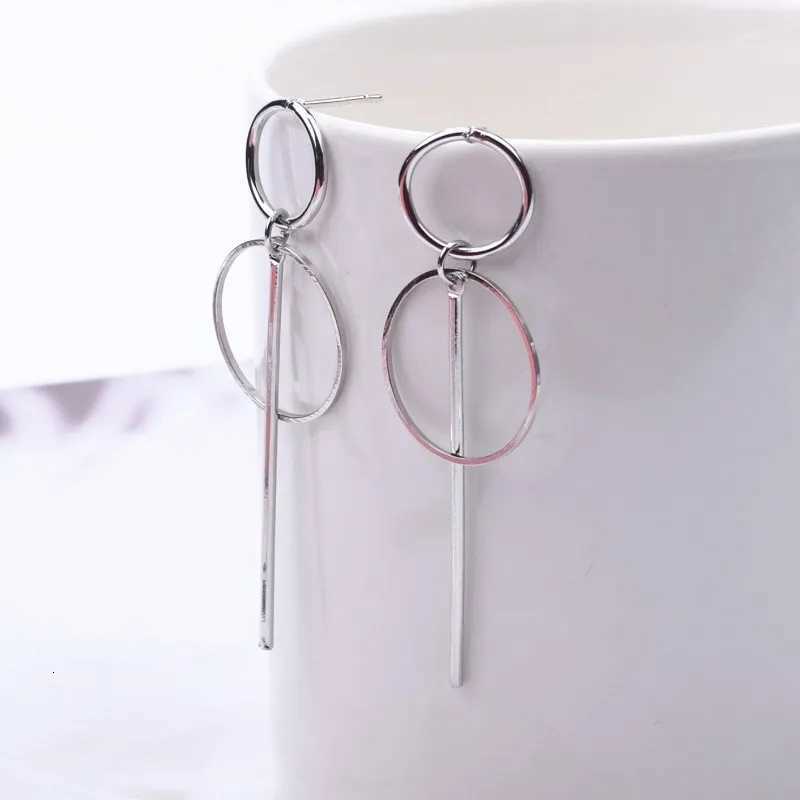 New Fashion Punk Simple Gold Long Tassel Pendant Circle Drop Earrings For Women Gifts Ear Jewelry Wholesale XJ250722