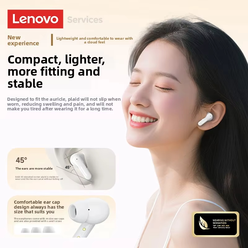 LenovoServices Wireless Bluetooth 6.0 Headphones HIFI Stereo Game Call Music Noise Reduction Earbuds TWS Sport Earphones LE209