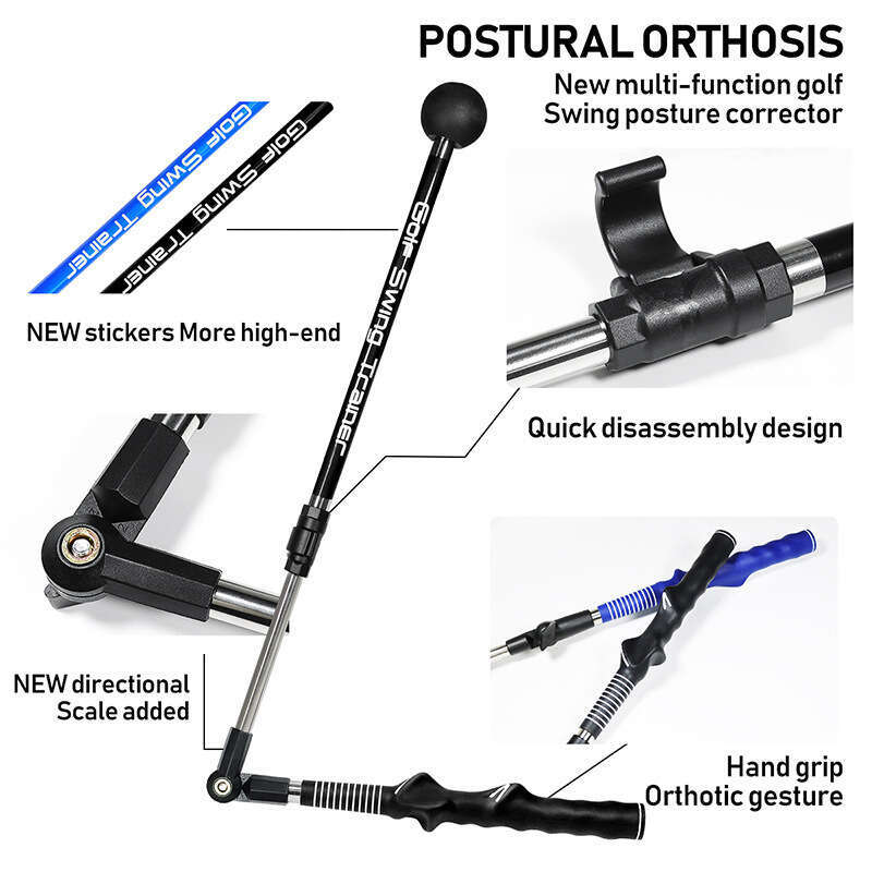 Foldable Golf Swing Trainer Telescopic Posture Corrector - Portable Training Aid for Swing Rhythm & Posture Correction, Ideal for Beginners