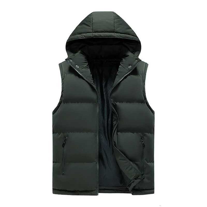 Japanese Hooded Down Vest Windproof Neck Protection Warm Practical Wear Simple Solid Color Design Fashion All-purpose Style Coat W250722