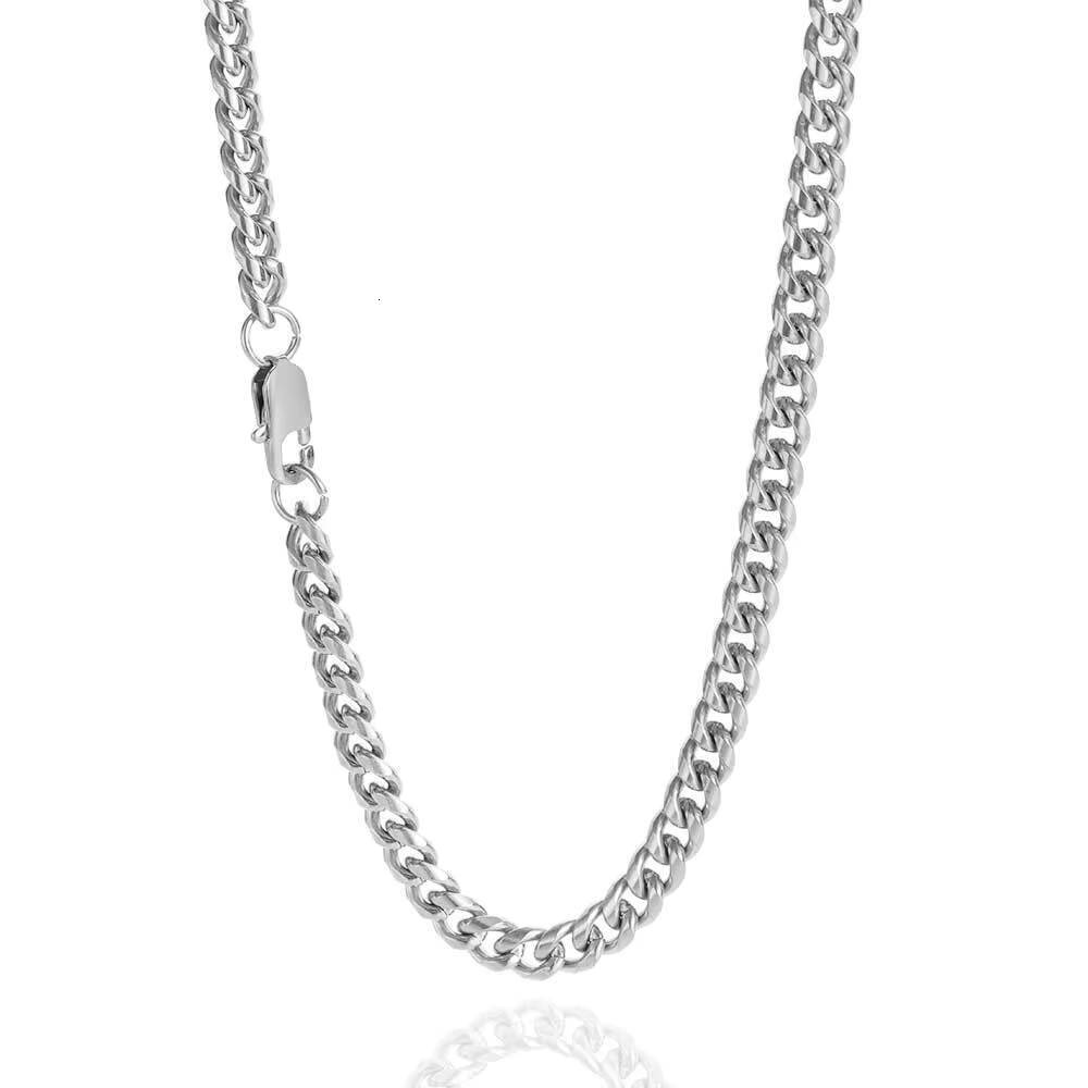 Hot Sale 36mm Silver Plated Chunky Cuban Link Chainchain and Necklace Set Moissanite