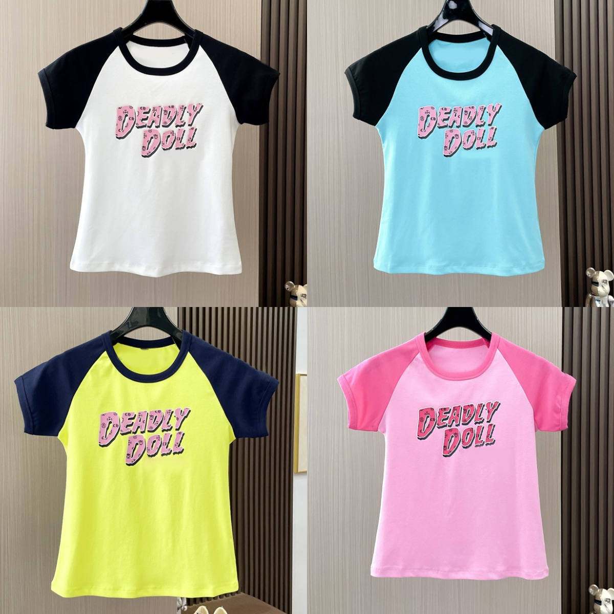 Women's Designer T Shirt Shoulder Cuff Carton Print Short Tee Fashion Brand Casual Slim Fit Hot Girl Summer Shirts